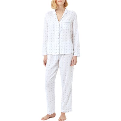 The White Company Cotton Jacquard Pajamas, White