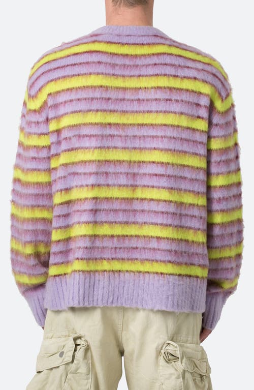 MNML MNML STRIPED FAUX MOHAIR SWEATER 