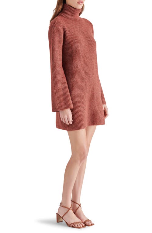 Shop Steve Madden Abbie Long Sleeve Sweater Minidress In Baked Apple