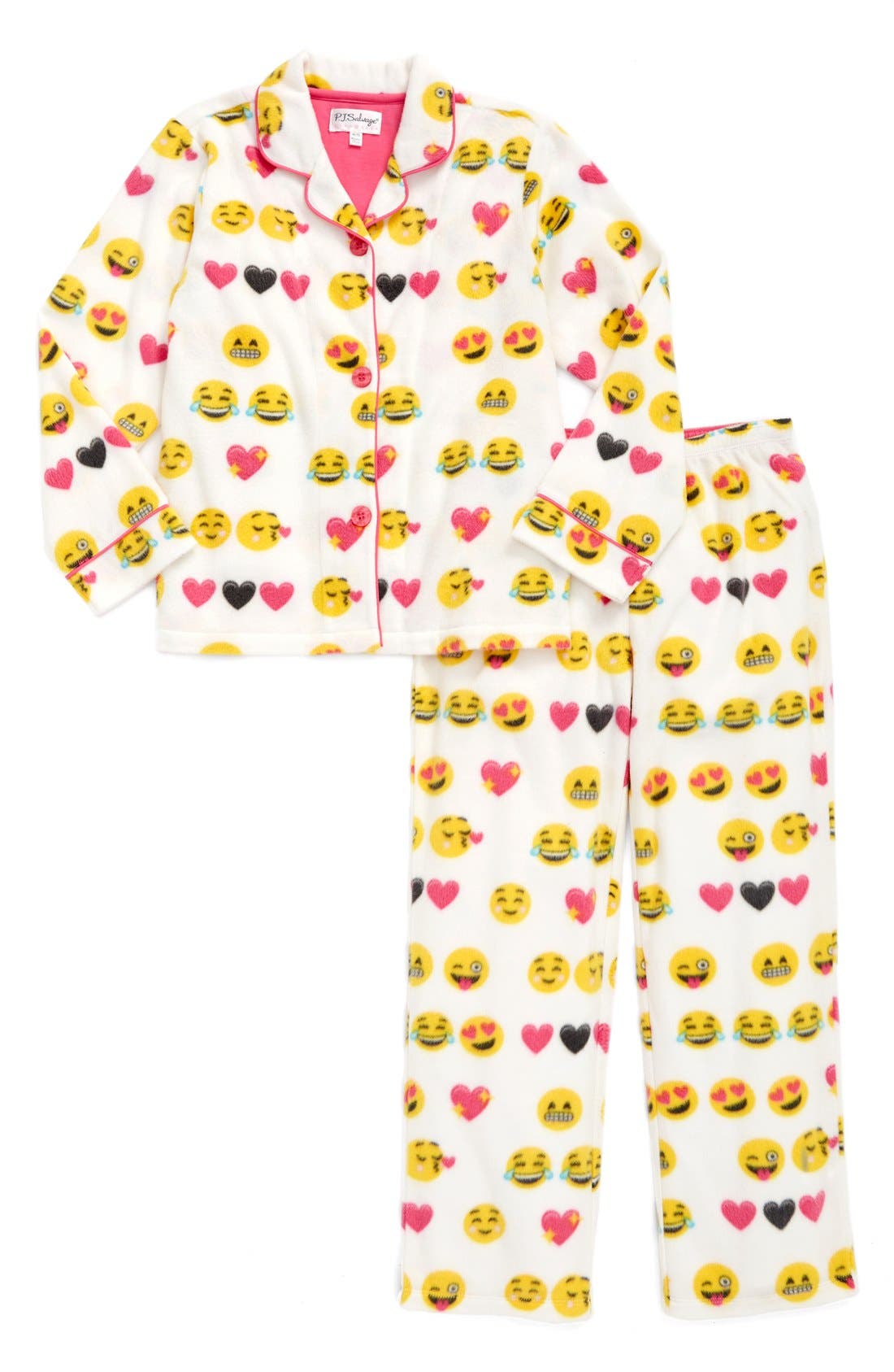 PJ Salvage 'Emoji' TwoPiece Pajamas (Big Girls) Nordstrom