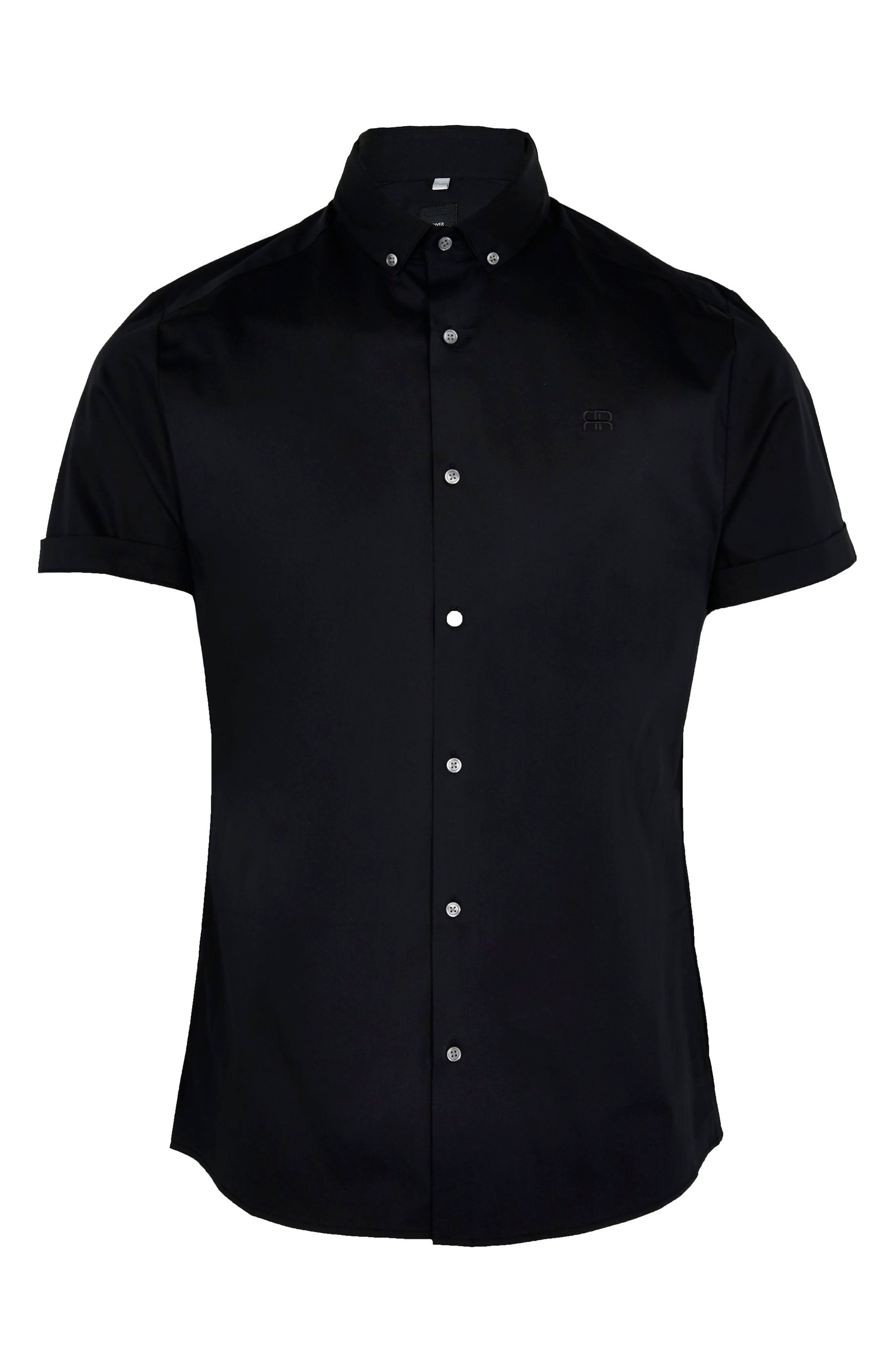 plain black button shirt