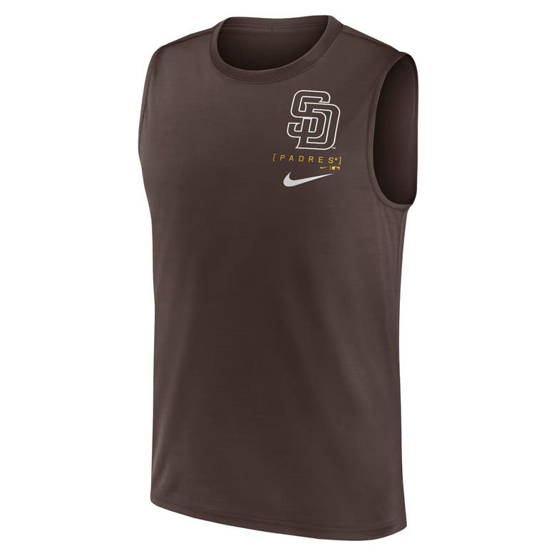 Shop Nike Brown San Diego Padres Large Logo Muscle Tank Top