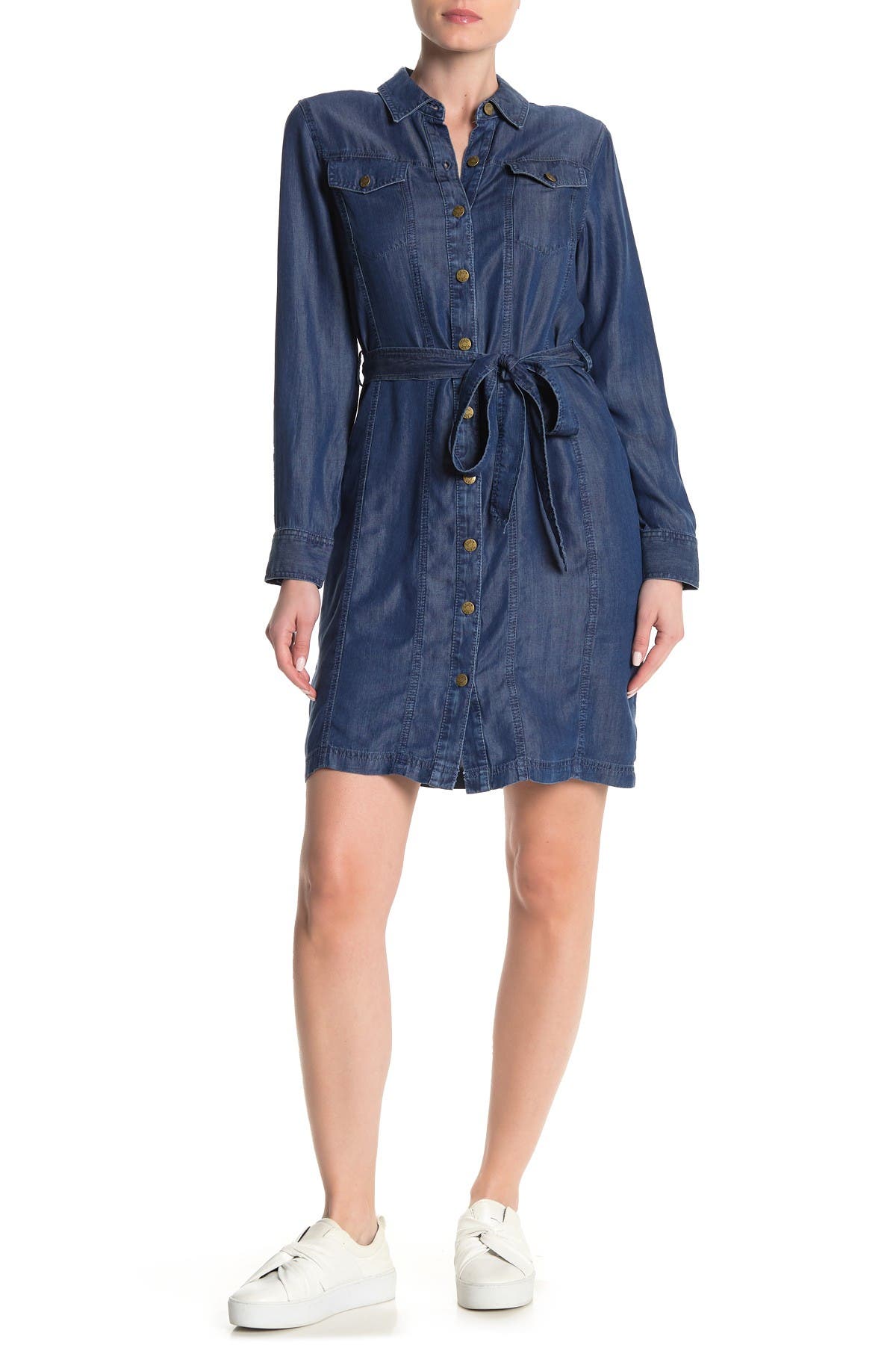 calvin klein denim shirt dress