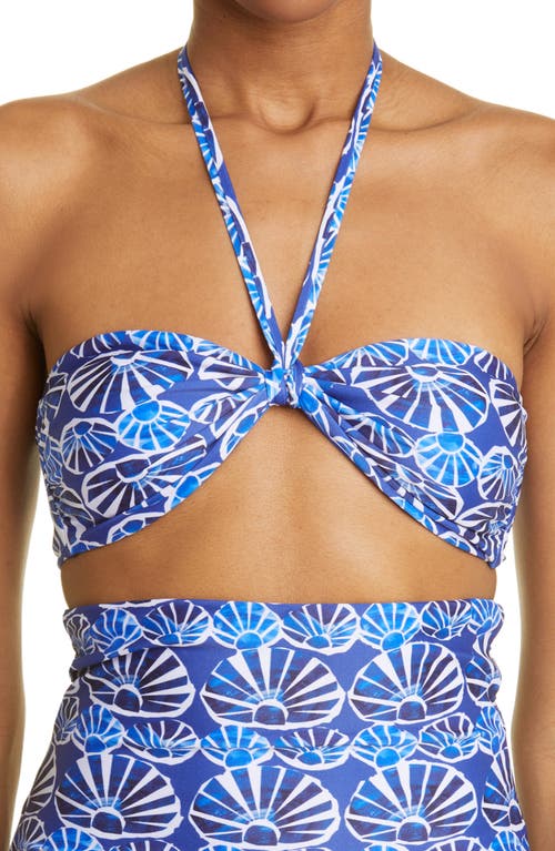 La DoubleJ Shell Print Reversible Bandeau Bikini Top in Conchiglie