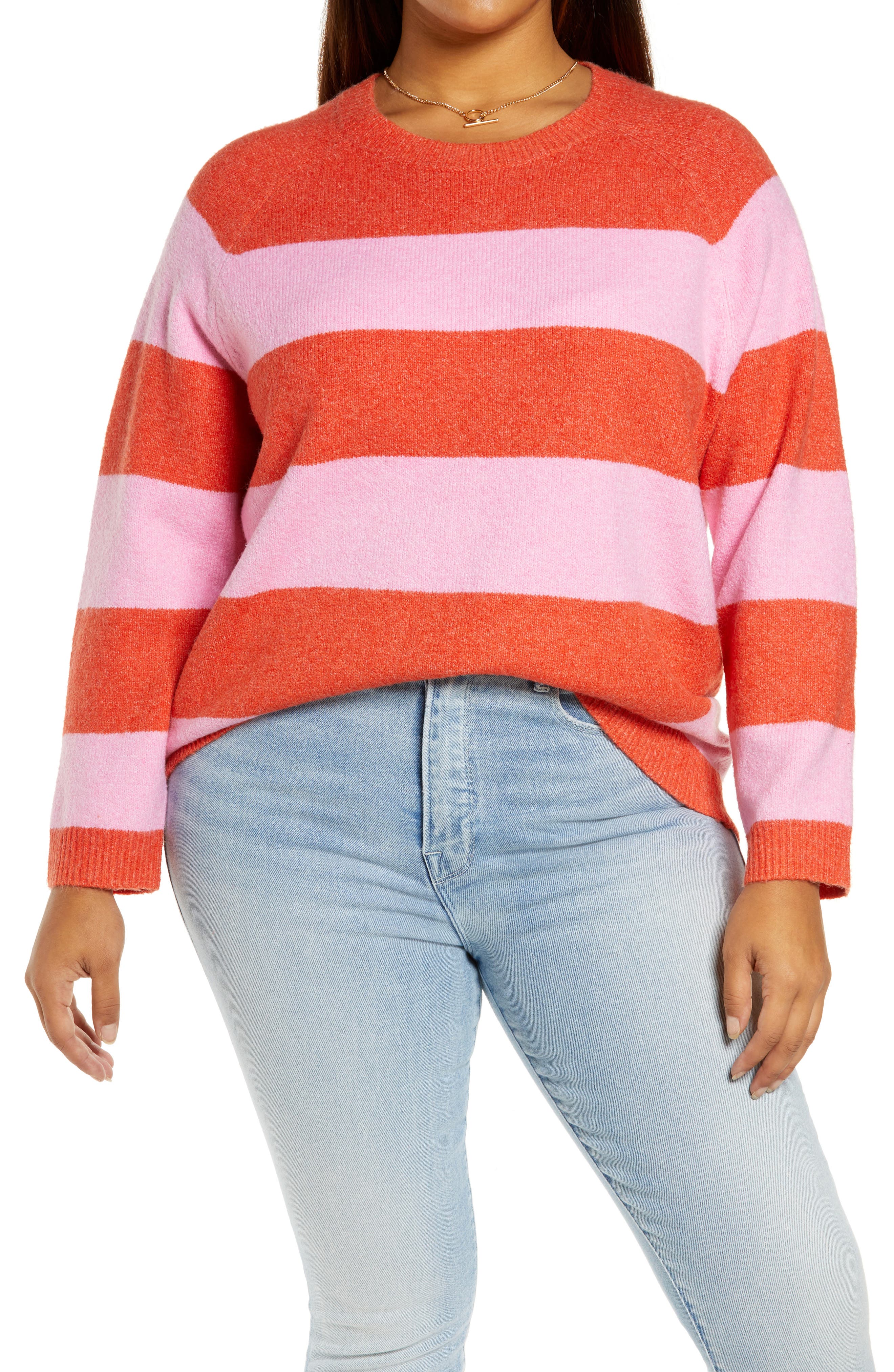 pink and orange sweater
