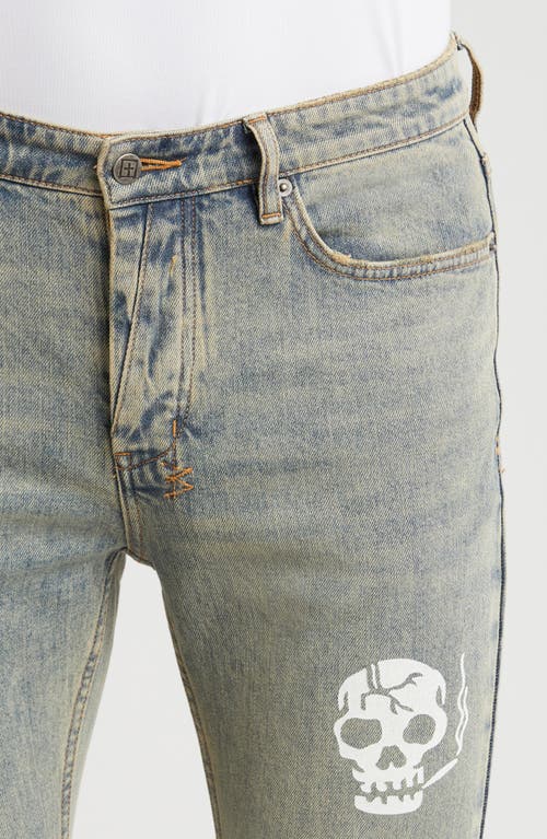KSUBI KSUBI VAN WINKLE STAGELIGHT SKULL RELEASE HEM SKINNY JEANS