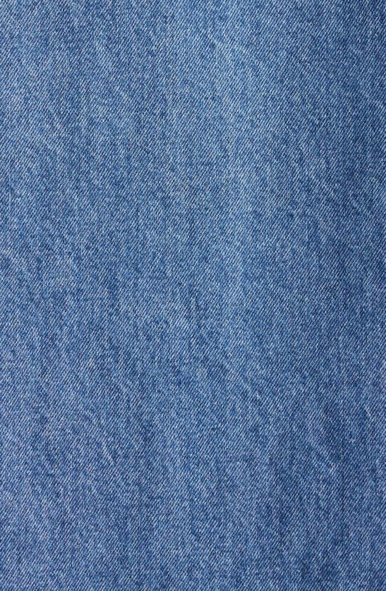 Shop Coperni Belted Elbow Denim Jacket In Washed Blue