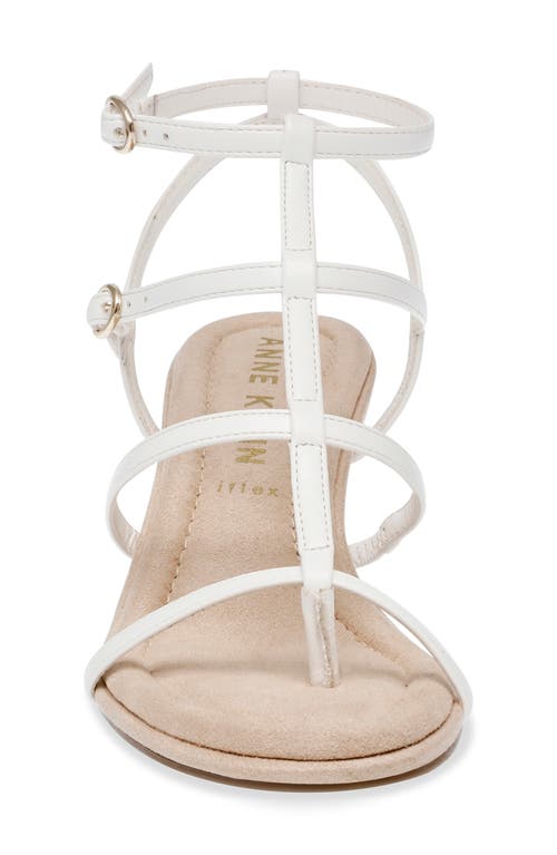 Shop Anne Klein Seville Cage Sandal In White Smooth