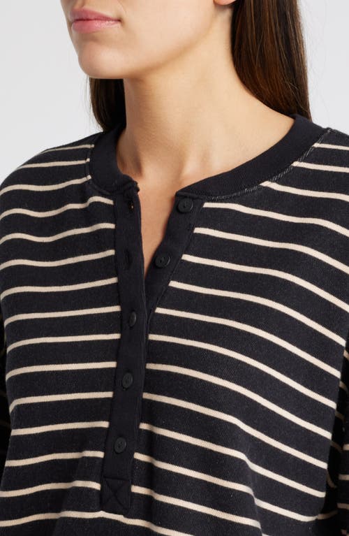 Shop Rails Joan Stripe French Terry Top In Black Ivory Stripe