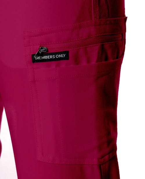 Members Only Reus Open Bottom Scrub Pants In Wine