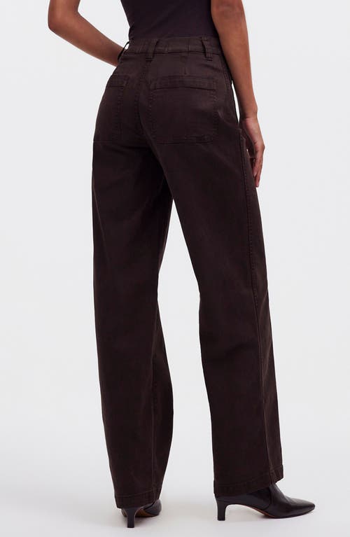 Shop Madewell The Emmet Wide Leg Pants In Dark Carob