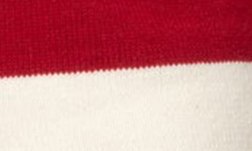 Shop Edikted Riley Stripe Knit Shorts In Burgundy-and-cream