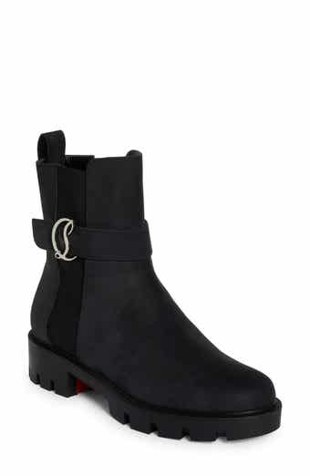 CL Chelsea Booty Suede Ankle Boots in Beige - Christian Louboutin