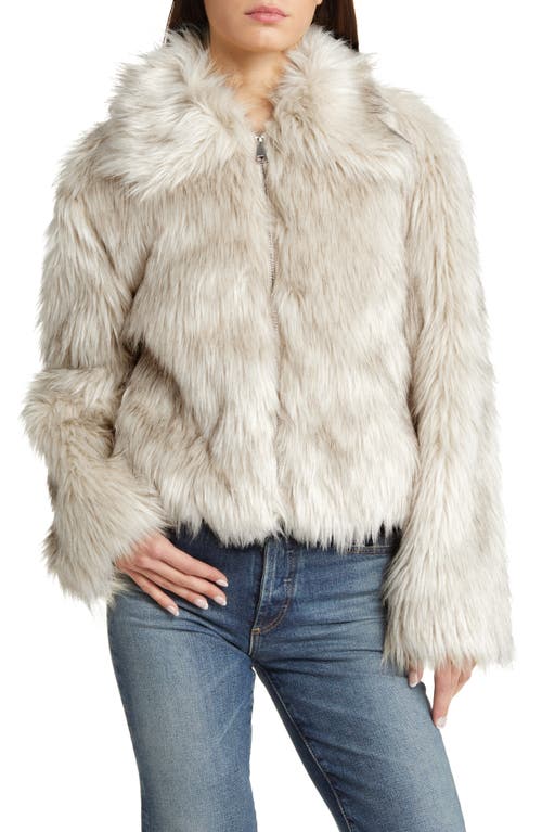 Juniper Faux Fur Crop Jacket in Cream
