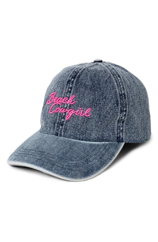 Shop David & Young Beach Cowgirl Embroidered Baseball Cap In Blue