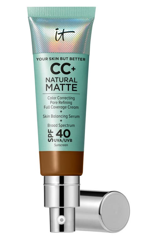 IT Cosmetics CC+ Natural Matte Color Correcting Full Coverage Cream in Deep Honey at Nordstrom