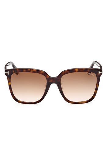 Tom Ford 55mm Butterfly Sunglasses In Brown