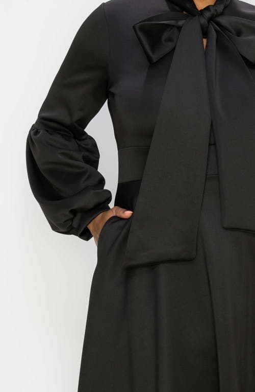 Shop L I V D Bekah Long Sleeve Fit & Flare Dress In Black