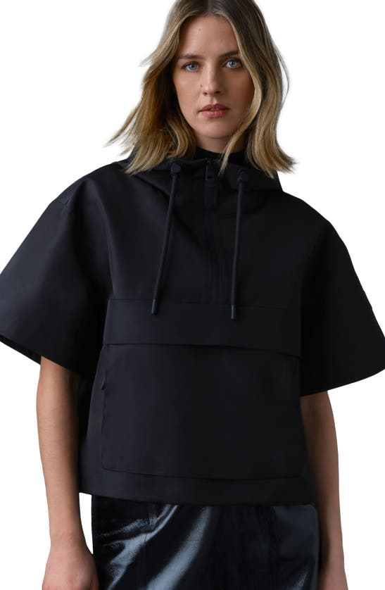 Shop Mackage Demie Convertible Windproof & Water Repellent Recycled Polyester Anorak In Black-trench