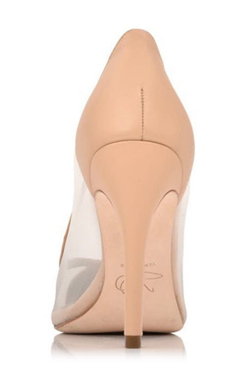 Joan Oloff Rebecca Mesh Pump In Beige Lux Nappa/mesh
