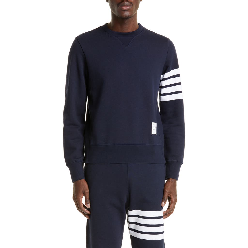 Thom Browne 4-bar Crewneck Jumper In Gray