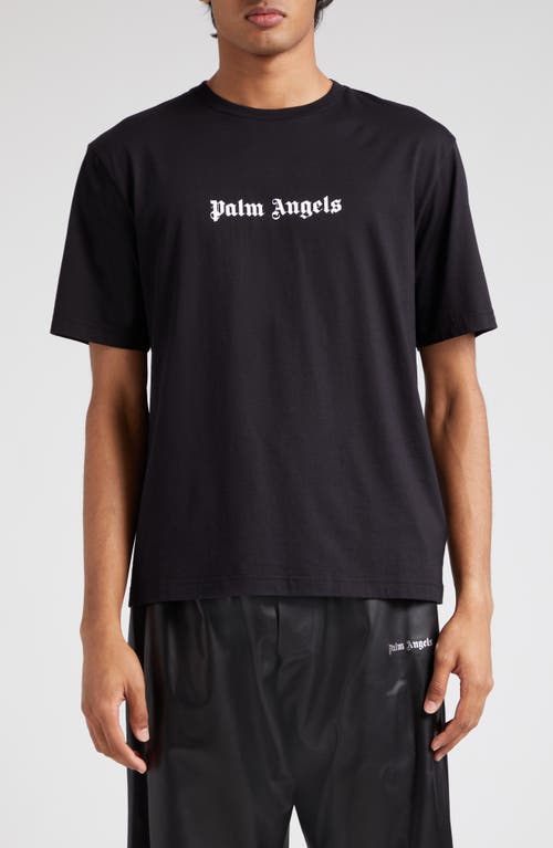Palm Angels Classic Logo Slim Fit Cotton Graphic T-Shirt Black White at Nordstrom,