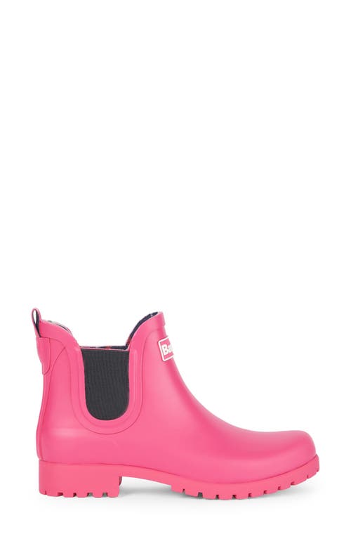 Barbour Wilton Chelsea Rain Boot In Pink Dahlia