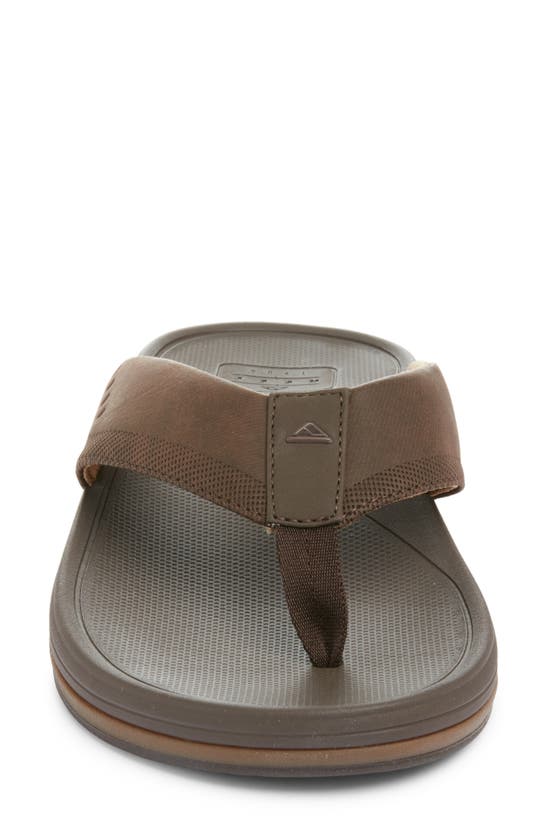 Shop Reef Cushion Norte Flip Flop In Dark Brown