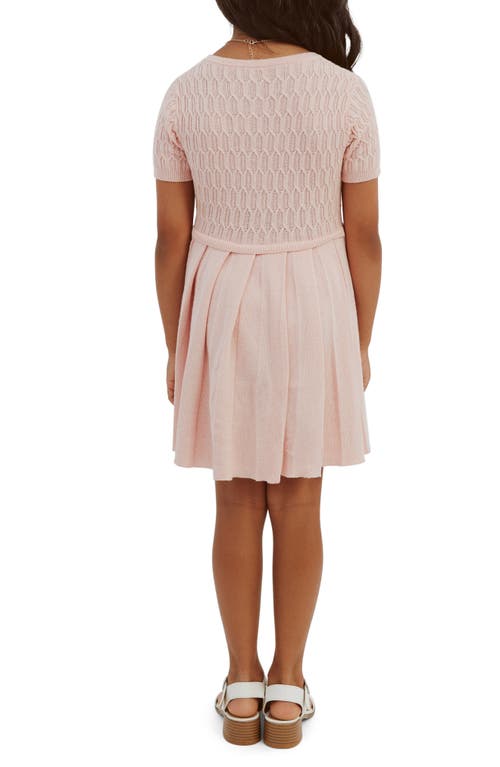 Shop Bardot Junior Kids' Pleated Sweater Dress In Dusty Pink