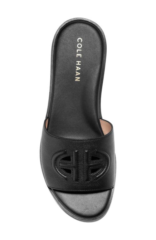 Shop Cole Haan Flynn Logo Slide Sandal In Black Leather