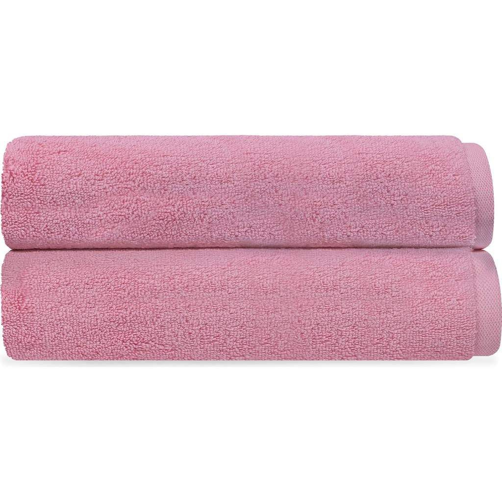 Shop Brooks Brothers Puresoft Set Of 2 Turkish Cotton Bath Towels In Pink