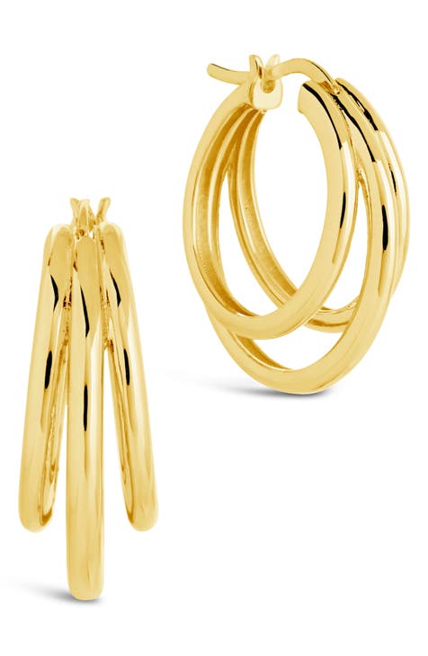 Penelope Triple Hoop Earrings