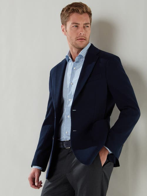 Robert Talbott Wright Knit Blazer In Navy