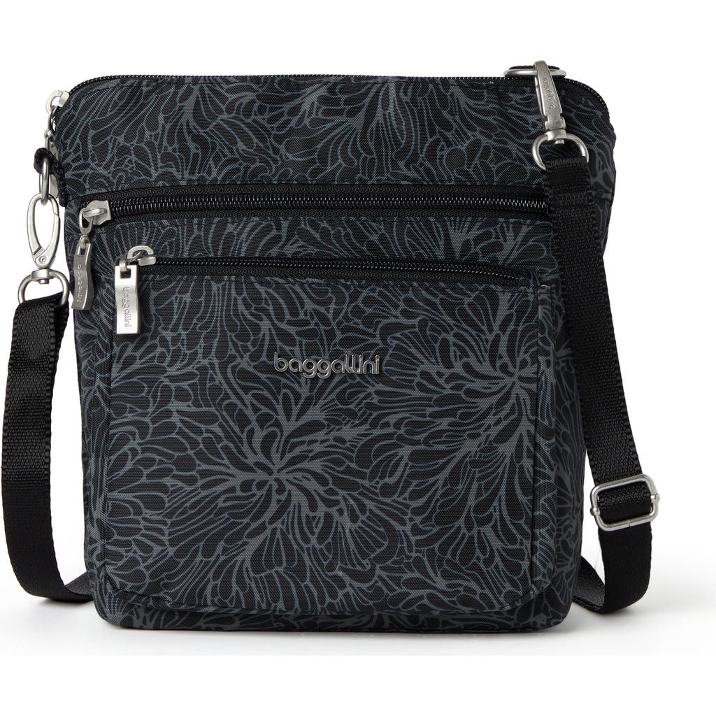 Baggallini Modern Pocket Adjustable Strap Crossbody Bag In Midnight Blossom