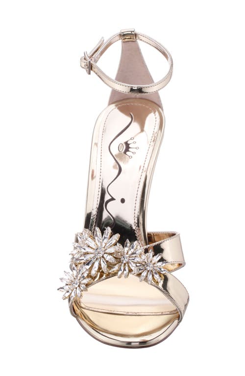 Nina Women's Dawn Dress Sandal With Crystal Flowers In Platino