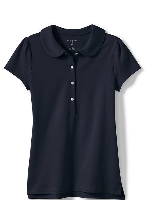 LANDS' END LANDS' END GIRLS SHORT SLEEVE PETER PAN COLLAR POLO SHIRT