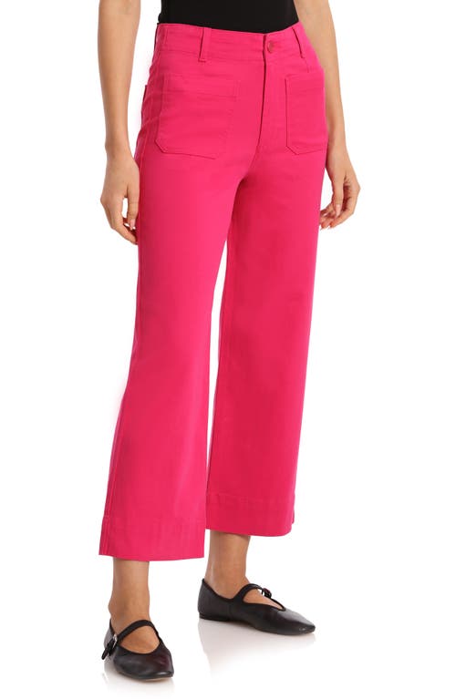 Bagatelle High Rise Patch Pockets Crop Pants In Pink Peacock