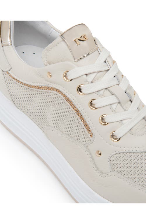 Shop Nerogiardini Perfed Platform Sneaker In Beige/khaki