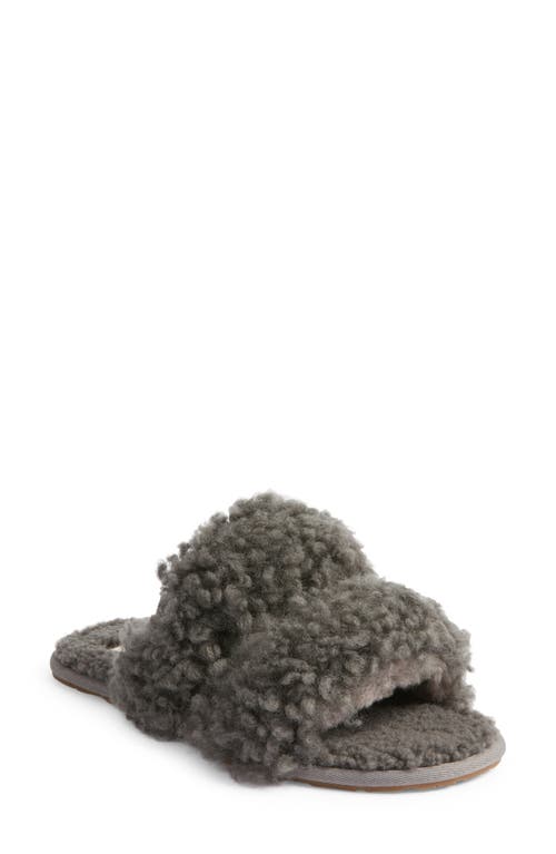 UGG(r) Maxi Curly Genuine Shearling Scuffetta Slipper in Charcoal