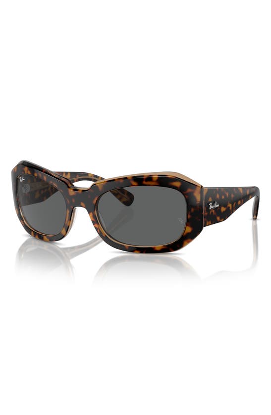 Ray Ban Pillow Beate 56mm Wrap Sunglasses In Havana