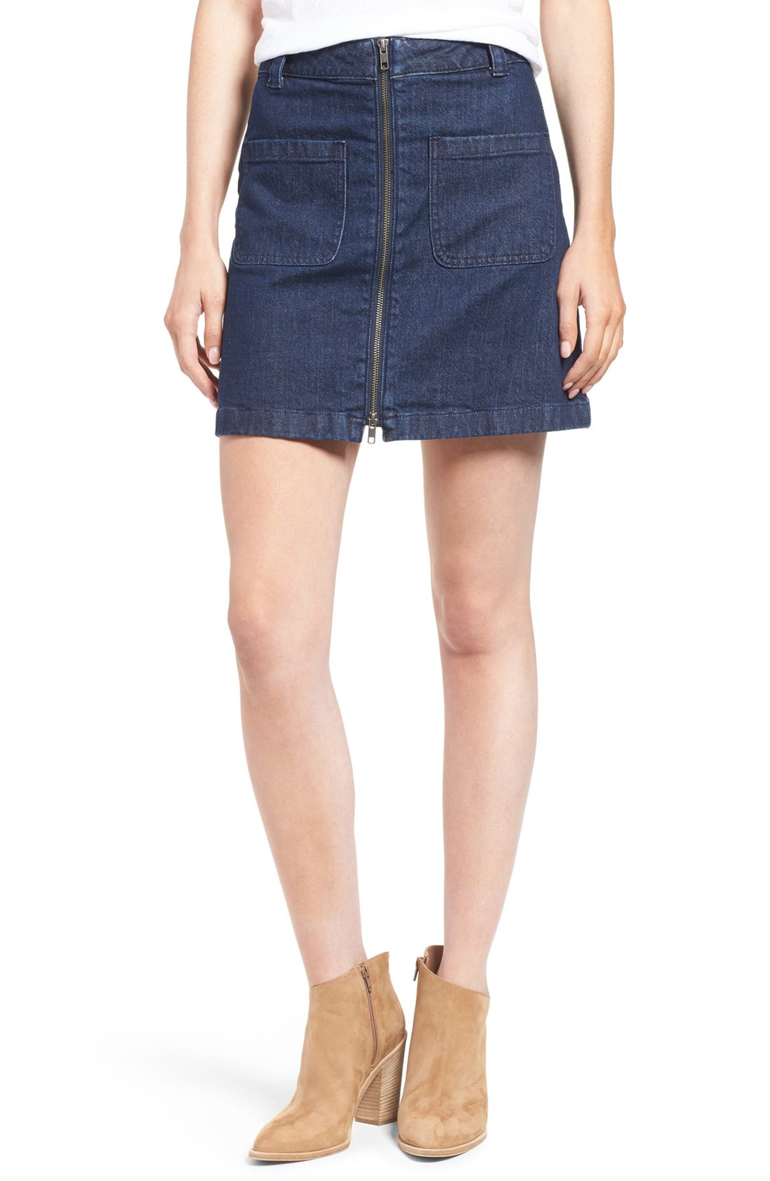 Madewell Front Zip Denim Miniskirt | Nordstrom