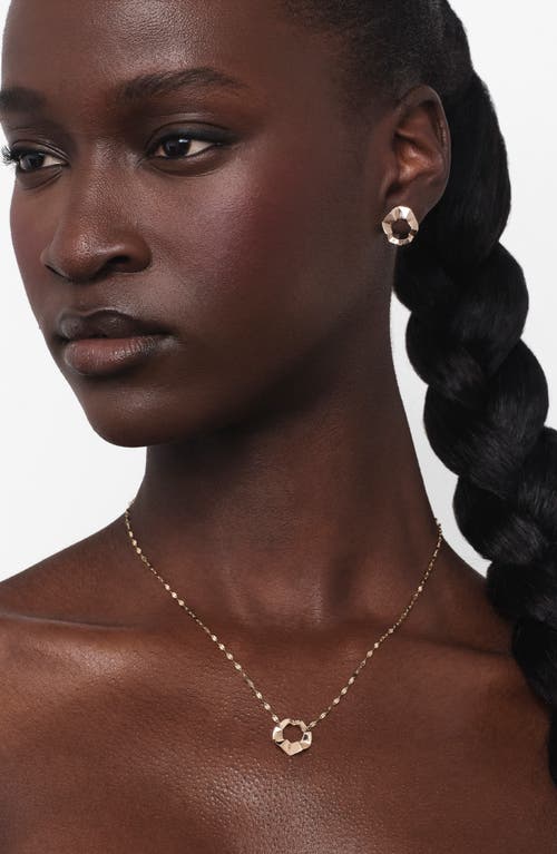 Lana Geometric Crinkle Pendant Necklace In Yellow Gold