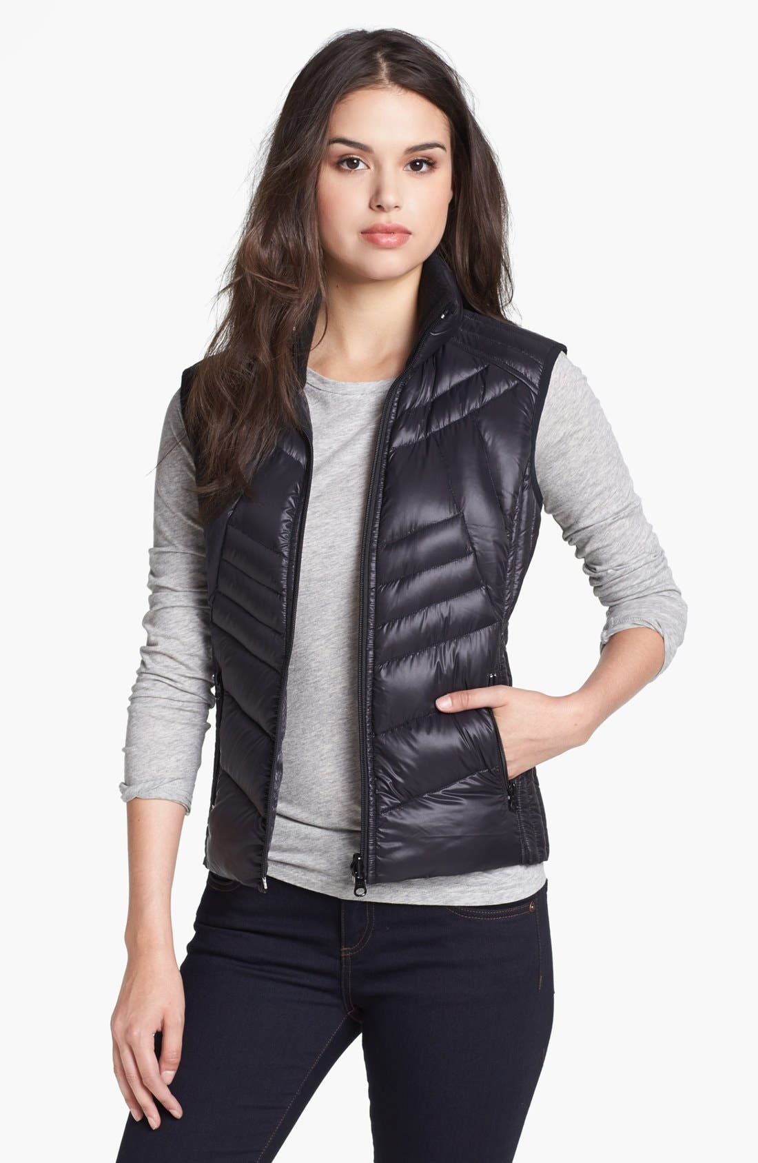 Bernardo Reversible Packable Goose Down Vest (Regular & Petite) Nordstrom