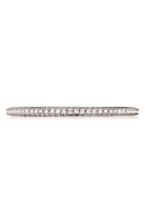 Shop Monica Vinader Diamond Eternity Ring In Diamond/rose Gold