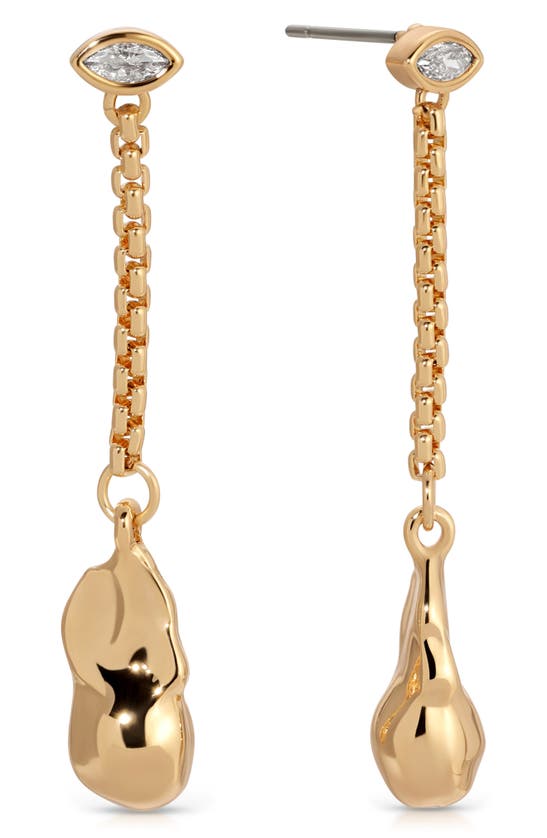 Shop Ettika Cubic Zirconia Molten Drop Linear Earrings In Gold