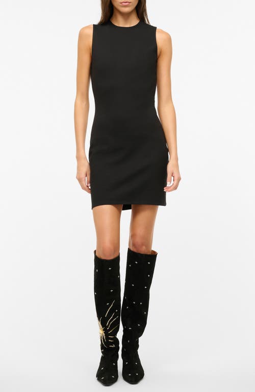 Shop Staud Mercer Sleeveless Minidress In Black