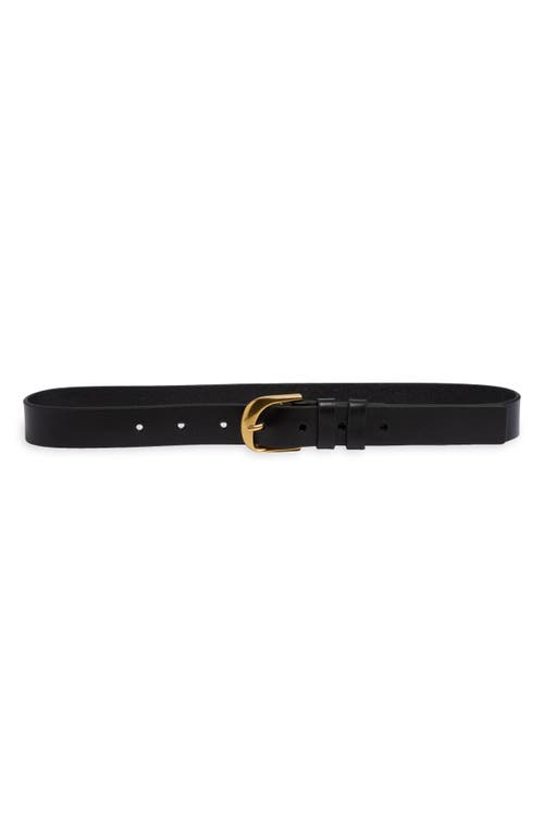 Frame Twist Buckle Leather Belt In Noir
