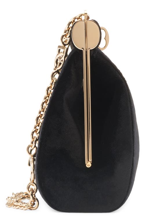 Shop Dolce & Gabbana Dolce&gabbana Small Marlene Velvet Shoulder Bag In 80999 Nero