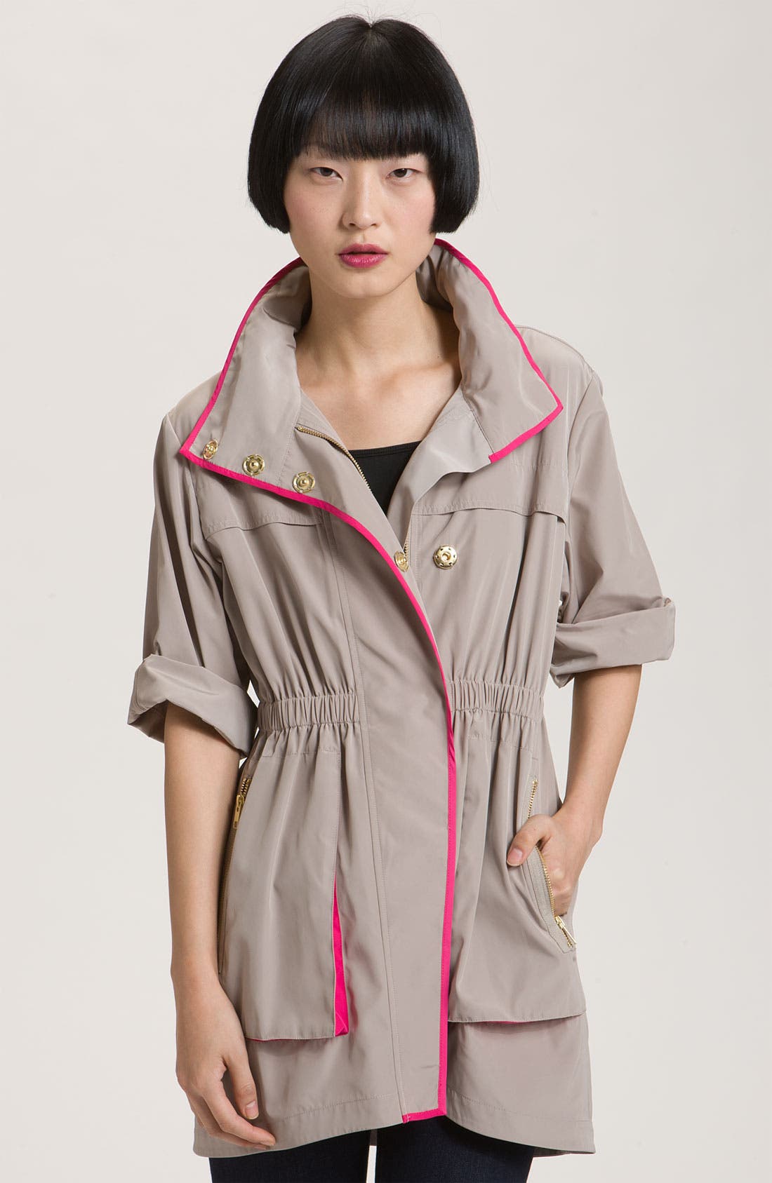 Ali Ro Short Sleeve Anorak with Contrast Trim Nordstrom