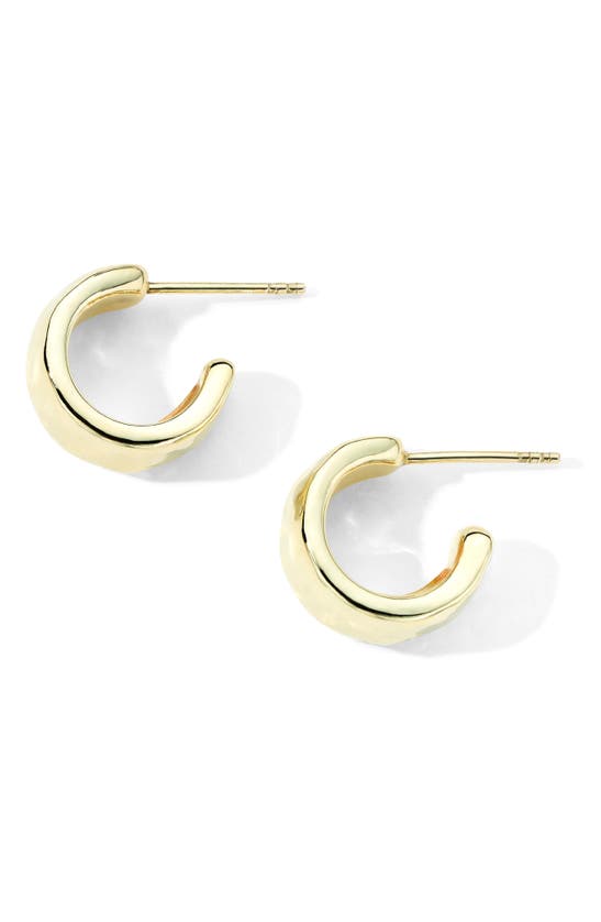 Ippolita Classico Huggie Hammered Hoop Earrings In 18k Gold In Gold